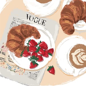 Un Croissant et Vogue – Digital Luxury Art Print
