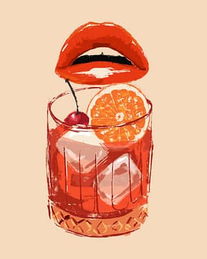 Old Fashioned Cocktail – Digital Luxury Art Print