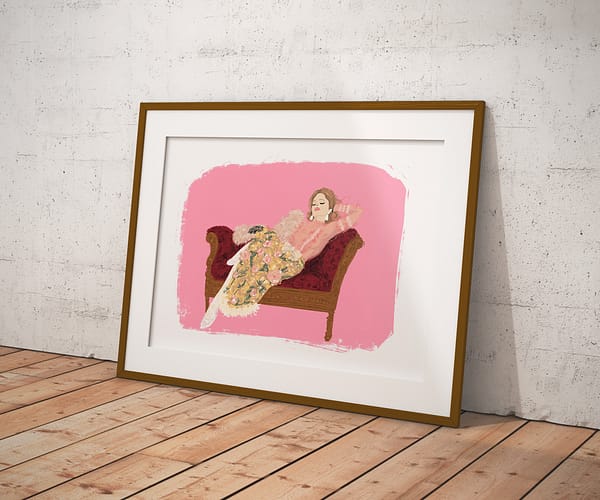 on the couch in Valentino - Digital Luxury Art Print – Image 2