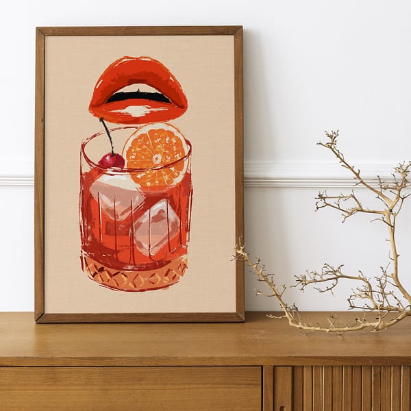 Old Fashioned Cocktail - Digital Luxury Art Print – Image 2