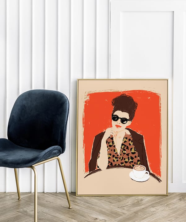 Au Café - Digital Luxury Art Print – Image 2