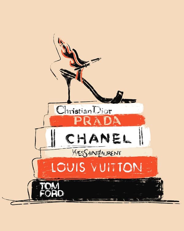 Fashion Books - Digital Luxury Art Print