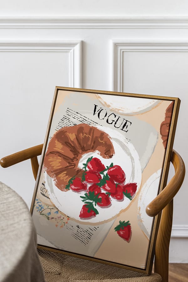 Un Croissant et Vogue - Digital Luxury Art Print – Image 2